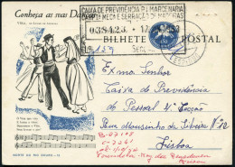 PORTUGAL 1958/63 50 C. BiP Pegasus Blau Bzw. Grün: Portugies. Tänze U. Notenzeilen (1x Nadelpunkte) Je Bedarf (Einzelaus - Danse