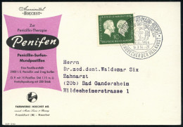 (16) FRANKFURT (MAIN)-HÖCHST/ EMIL V.BEHRING - PAUL EHRLICH/ BAHNBRECHER DER HEILKUNST 1954 (16.3.) SSt = Kopfbilder Ehr - Prix Nobel