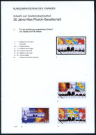 B.R.D. 1997 (Dez.) 110 Pf. "50 Jahre Max-Planck-Gesellschaft", 26 Verschied. Color-Entwürfe Der Bundesdruckerei Auf 5 En - Nobel Prize Laureates