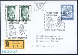 ÖSTERREICH 1983 (24.6.) 6 S. Viktor F. Hess, Paar = Physik-Nobelpreis 1936 + Zusatz-Frankatur, 2x SSt: 8010 GRAZ/4/VIKTO - Prix Nobel