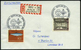 1 BERLIN 21/ Deutschlandbesuch Lady Baden-Powell 1964 (2.5.) SSt (Kleeblatt- U. Lilien-Logo) 2x + Alter Sonder-RZ: Berli - Cartas & Documentos