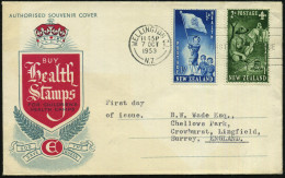 NEUSEELAND 1953 (7.10.) Gesundheit, Kompl. Satz = Pfadfinder + ET-MaWSt: WELLINGTON , Klar Gest. Übersee-FDC-SU.  (Mi.32 - Briefe U. Dokumente