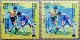 INDIA 2018 HOCKEY MEN'S WORLDCUP, DRY PRINT ERROR, DIFFERENT COLOUR SHADE ERROR....MNH - Rasenhockey