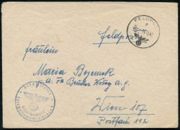 DT.BES.NORWEGEN 1943 (14.11.) 1K: FELDPOST/f/--- + Blauer 1K-HdN: Feldpostnr. 48668, Aus Rs. Hs. = Marine-Abt. 507, Tron - Expéditions Arctiques