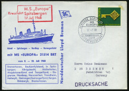 B.R.D. 1968 (17.7.) 2K-BPA: DEUTSCHE SCHIFFSPOST/MS/EUROPA/NDL/SPITZBERGENFAHRT + HdN: M.S."Europa"/ Spitzbergen/ 17.Jul - Expéditions Arctiques