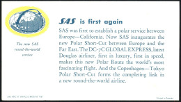 DÄNEMARK 1957 (24.2.) Erstflug-SU (SAS): Kopenhagen - Tokyo Via Nordpol (AS) + SSt.: KOBENHAVN LUFTHAVN/1. ORDINAERE FLY - Arctic Expeditions