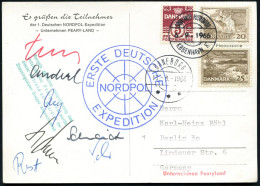 DÄNEMARK /  GRÖNLAND 1966 (6.9.) 1K-Brücke: GRÖNLANDS POSTKONTOR/KÖBENHAVN K Auf Dänischer Frankatur, Expeditions-Foto-A - Expéditions Arctiques