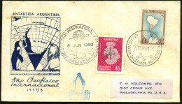 ARGENTINIEN 1959 (23.2./8.6.) 1K-HWSt.: DESTAC. NAVAL DECEPCION ANTARTIDA ARGENTINA = Antarktis-Marine-Basis (= Kreuz De - Antarctic Expeditions