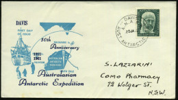 AUSTRAL.ANTARKTIS 1962 (20.1.) 5 P. Mawson 1911, EF + 1K: DAVIS/A.N.A.R.E./AUST ANTARCTIC TERR , Klar Gest. Übersee-SU.  - Expediciones Antárticas