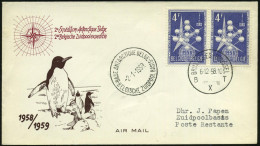 BELGIEN 1958 (6.12.) 2e Exped. Antarctique Belge , 1K: BRUXELLES/B X T , Übersee-Expeditions-SU. An BASE ANTARCTIQUE BEL - Expéditions Antarctiques