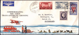 ROSS-GEBIET 1958 (20.1.) 1K: ANTARCTIC/MEETING/ROSS DEP/SCOTT BASE, 2x Auf Kompl. Satz "Ross" , Dekorativer Hundeschlitt - Antarctic Expeditions