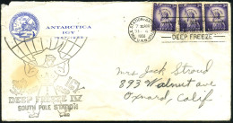 U.S.A. 1958 (4.12.) MaWSt.: POLE STATION, ANTARCTICA/U.S.N./OPERATION/DEEP FREEZE + HdN: I G Y/ DEEP FREEZE IV/ SOUTH PO - Expéditions Antarctiques