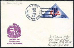 U.S.A. 1981 (25.12.) 1K-Killer: U. S. NAVY/FPO 96692 MCM ANTARCTICA Auf Sowjet. Frankatur 6 Kop. "XV. Internat. Theater- - Expediciones Antárticas