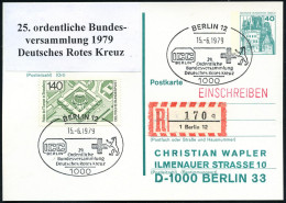 1000 BERLIN 12/ ICC../ 29./ Ordentl./ Bundesversammlung/ DRK 1979 (15.6.) SSt (Bär Mit Kreuz) 2x + RZ: 1 Berlin 12/q, Kl - Red Cross