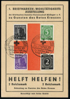 BÜDINGEN (OBERHESS)/ Briefmarkenausstellung/ Zu Gunsten D./ Roten Kreuzes 1947 (Apr.) Seltener SSt Rs. Auf Rotkreuz-Spen - Rotes Kreuz