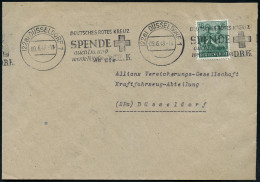 (22a) DÜSSELDORF 1/ DRK/ SPENDE/ Auch Du U./ Werde Mitglied Im D.R.K. 1948 (Juni) Band-MWSt = Kreuz , Ungewöhnlich Klar  - Croix-Rouge