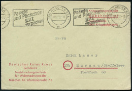 München 13 1952 (11.12.) Portofreier DRK-Suchdienst-Bf. "Nachforschungszentrale Für Wehrmachtvermißte.." , Gest. Inl.-Bf - Croix-Rouge