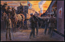 BAYERN 1914 5 Pf. Hupp-Wappen, Grün: R.K-Sammlung 1914: Pferde-Wagen, Lazarettzug Mit Dampflok, RK-Flagge Etc. (Verwunde - Croix-Rouge