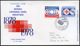 JUGOSLAWIEN 1978 (8.5.) PU 1,20 Din. "100 Jahre Rotes Kreuz V.Kroatien" + RK-Zwangszuschlag (Mi.Zw.60) Inl.-Bf. (Mi.PU 8 - Red Cross