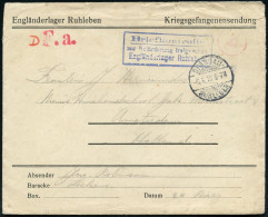 Berlin-Ruhleben 1916 (6.4.) 1K-Gitter: SPANDAU-/RUHLEBEN + Viol. Ra.3: Briefkontrolle/zur Beförderung Freigegeben/ Englä - Croix-Rouge