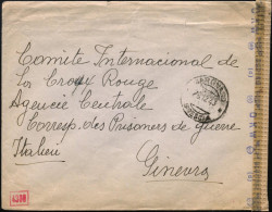 DT.BES.ITALIEN 1943 (25.12.) 1K: GARGNANO/BRESCIA + Blauer OKW-Bd.Zensur.St "d" = München (Rie.D-21) + Neutraler Riffels - Croix-Rouge