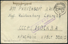 (15) EISENACH 2/ A 1947 (24.6.) 2K-Steg + Viol. Ra.2: Zurück/ Nicht Zugelassen + Hs. Zusatz "Kriegsgefangenenpost", Kgf. - Red Cross