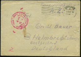 MÜNCHEN/ 2/ D 1947 (4.9.) Aptierter MaWellenSt. = "HAUPTSTADT DER BEWEGUNG" Entfernt + Roter, Jugoslawischer Rotkreuz-Hd - Croix-Rouge