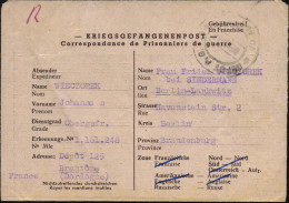 FRANKREICH 1946 (24.5.) Zweisprachiger, Französ. Kgf.-Faltbf. , Zensur-2K: DEPOT P.G. 125/VU.. (Lager Brantôme, Do - Croix-Rouge