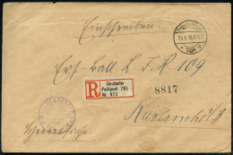 DEUTSCHES REICH 1917 (24.6.) 1K-Brücke: Deutsche Feldpost/* 701 A + Gez. RZ: Deutsche/Feldpost 701 + Viol. 1K-HdN: KGL.  - Medicina