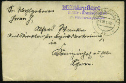 ÖSTERREICH 1915 (1.8.) 2K-Steg: 1/1 WIEN  R E I C H S R A T /* 3b *  = Hauspostamt! + Viol. 2L: Militär-Krankenanstalt/  - Medicine