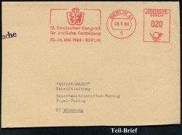 1 BERLIN 41/ 13.Deutscher Kongreß/ Für ärztliche Fortbildung/ 20.-24.Mai 1964 (8.5.) Seltener AFS = Aesculapstab (u. Ber - Medizin