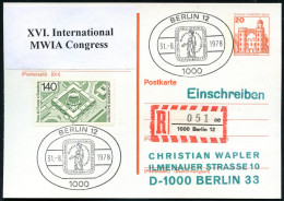 1000 BERLIN 12/ MATRIS ANIMA CURANT/ XVI.INTERNAT.MWIA CONGRESS 1978 (31.8.) Latein.-engl. SSt = Ceres Mit Schlange ,= M - Médecine