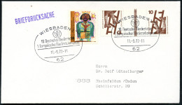 62 WIESBADEN 1/ 10.Europ.Tierärztetag/ 1.Europ.Tierärztekongress 1972 (11.9.) SSt (Logo) 2x Klar Gest. Inl.-Bf. (Bo.217  - Medicina