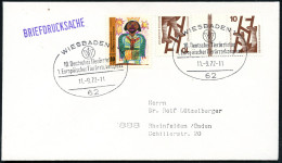 62 WIESBADEN 1/ 10.Europ.Tierärztetag/ 1.Europ.Tierärztekongress 1972 (11.9.) SSt (Logo) 2x Klar Gest. Inl.-Bf. (Bo.217  - Medicine