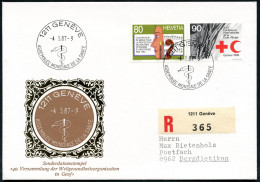 SCHWEIZ 1987 (4.5.) SSt: 1211 GENEVE/ASSEMBLEE MONDIALE DE LA SANTE (Äskulapstab) + RZ: 1211 Genève (Mi.1330 U.a.) Klar  - Medicine