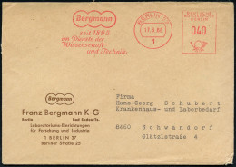 1 BERLIN3/ / Bergmann/ Seit 1895/ Im Dienste Der/ Wissenschaft.. 1966 (3.2.) AFS Auf Firmen-Bf.: Franz Bergmann KG, Labo - Medicine