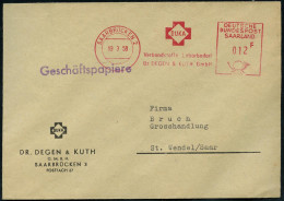 SAARBRÜCKEN 2/ DUKA/ Verbandstoffe Laborbedarf/ Dr.DEGEN & KUTH GmbH 1958 (19.3.) AFS Postalia "SAARLAND" 012 F. (Kreuz- - Médecine