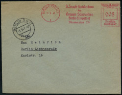 BERLIN-TEMPELHOF/ 1/ St.Joseph-Krankenhaus/ Der/ Grauen Schwestern.. 1941 (1.3.) AFS Francotyp "Reichsadler" Mit Geänder - Médecine
