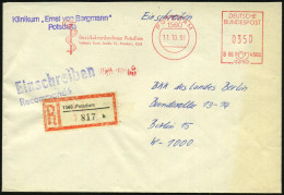 1560 POTSDAM/ B66 4582/ Bezirkskrankenhaus Potsdam/ Wilh.-Pieck-Straße.. 1991 (11.10.) AFS Postalia 0350 Pf. (Äskulapsta - Medicine