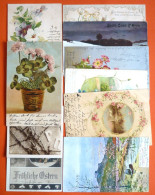 LOT 10 OLD GREETINGS POSTCARDS, ALL USED WITH STAMPS, EXCELLENT CONDITION - Collezioni E Lotti