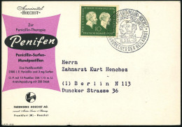 (16) FRANKFURT (MAIN)-HÖCHST/ EMIL V.BEHRING - PAUL EHRLICH/ BAHNBRECHER DER HEILKUNST 1954 (16.3.) SSt = Kopfbilder Ehr - Geneeskunde