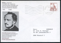 8000 MÜNCHEN 75/ 302/ GEBÜHR BEZAHLT 1984 (Mai) MaWellenSt. (= VE, Absenderstempel Fa. Diucomb) Auf PU 35 Pf. Burgen Br. - Médecine