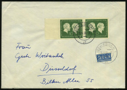 B.R.D. 1955 (30.6.) 10 Pf. "100. Geburtstag Paul Ehrlich / Emil V. Behring", Reine MeF: Rand-Paar (Nobelpreise 1901, 190 - Geneeskunde