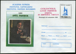 RUMÄNIEN 1995 100 L. Sonder-U. Mikroskop Blau/schw.: INSTITUTUL PASTEUR/1995 ANUL PASTEUR (Pasteur Im Labor) + Amtl. Zud - Médecine