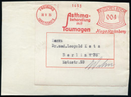 FREIBURG/ (BREISGAU) 1/ Asthma-/ Behandlung/ Mit/ Taumagen/ Hugo Rosenberg 1935 (30.9.) AFS Francotyp 004 Pf. Auf Adreß- - Disease