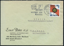 355 MARBURG A.d.LAHN 1/ Sb/ 7/ ZEICHEN/ Warnen Vor/ Krebs 1967 (26.7.) MWSt (Familie) Inl.-Bf. (Bo.S 1172 A , Nur In 2 O - Disease
