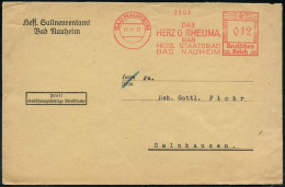 BAD NAUHEIM/ DAS/ HERZ U.RHEUMA/ BAD/ HESS.STAATSBAD.. 1937 (11.11.) AFS Francotyp Auf Kommunal-Bf.: Hess. Salinenamt..  - Maladies