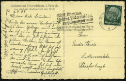 OBERSCHLEMA RADIUMBAD/ A/ Gicht,Rheuma/ Jschias../ Das Stärkste Radiumbad D.Welt.. 1938 (8.9.) MWSt , Klar Gest. S/w.-Fo - Maladies