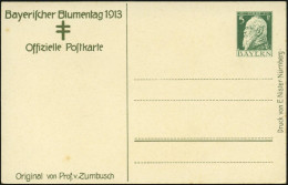 BAYERN 1913 PP 5 Pf. Luitpold Grün: Bayer. Blumentag/..Prof.v. Zumbusch = Tbc-Spendenkarte = Kind Mit Mohnblume  (Tbc-Do - Krankheiten