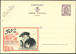 BELGIEN 1948 90 C. Reklame-P. Wappenlöwe , Braunlila: 50% TERINGLIJDERS GAAN TE LAAT../V.V.S. (Tbc-Kranker, Tbc-Sanatori - Maladies